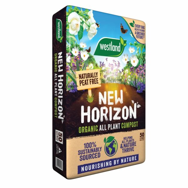 Bag of New Horizon Peat Free All Purpose compsot on a white background