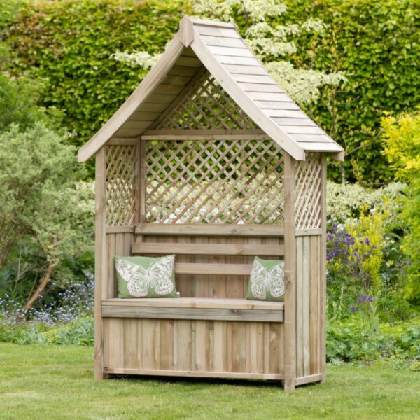 Norfolk Arbour positioned on a green lawn