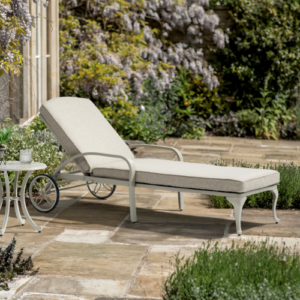 Bramblecrest Bridgewater Stone Cast Aluminium Lounger with Side Table