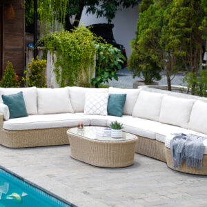 Como Curved Sofa and Coffee Table Set